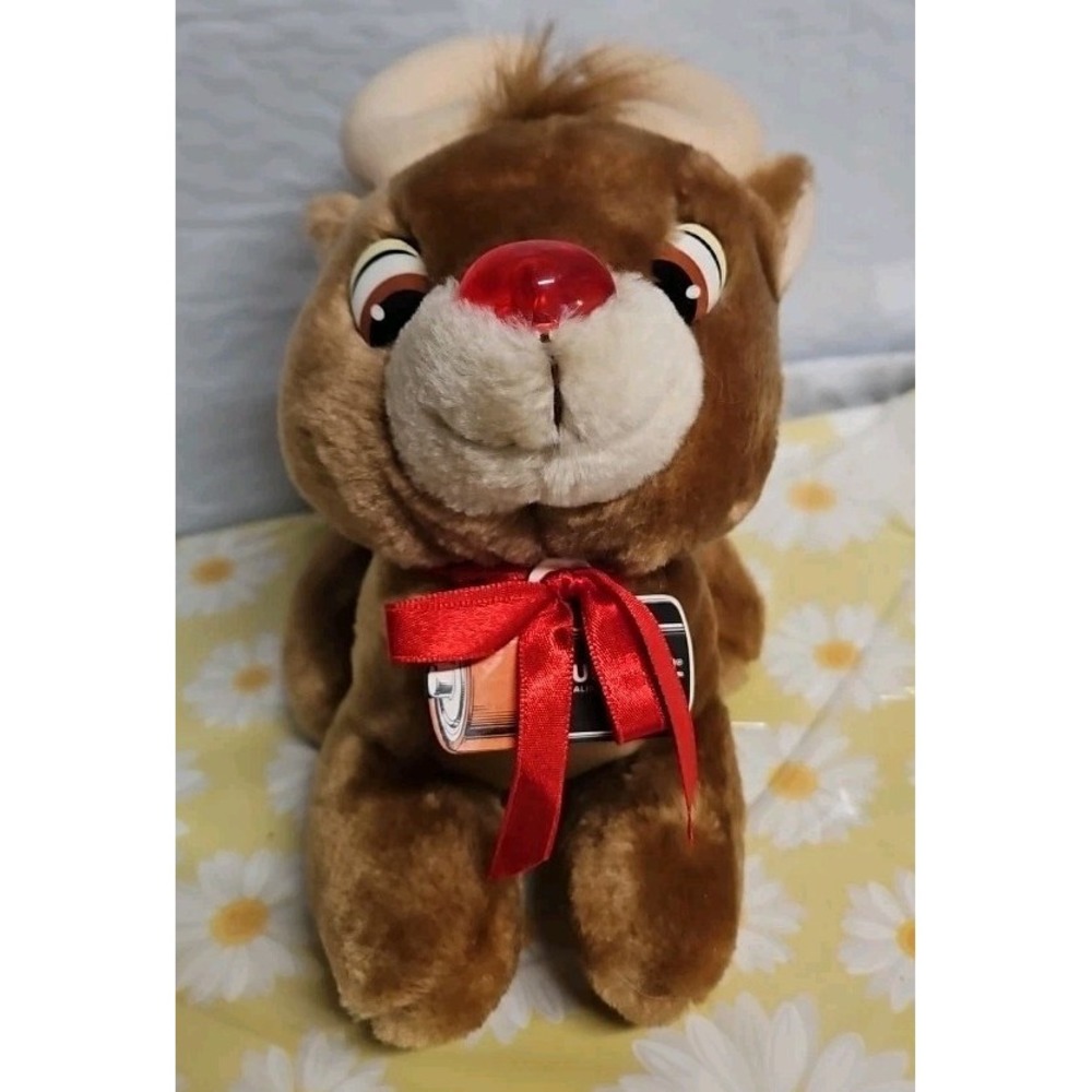 Applause Rudolph The Red Nosed Reindeer Stuffed Plush 8" duracell‎ vintage 1992